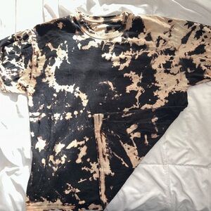 Distressed bleach wash t-shirt